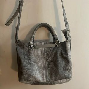 Gray snakeskin crossbody